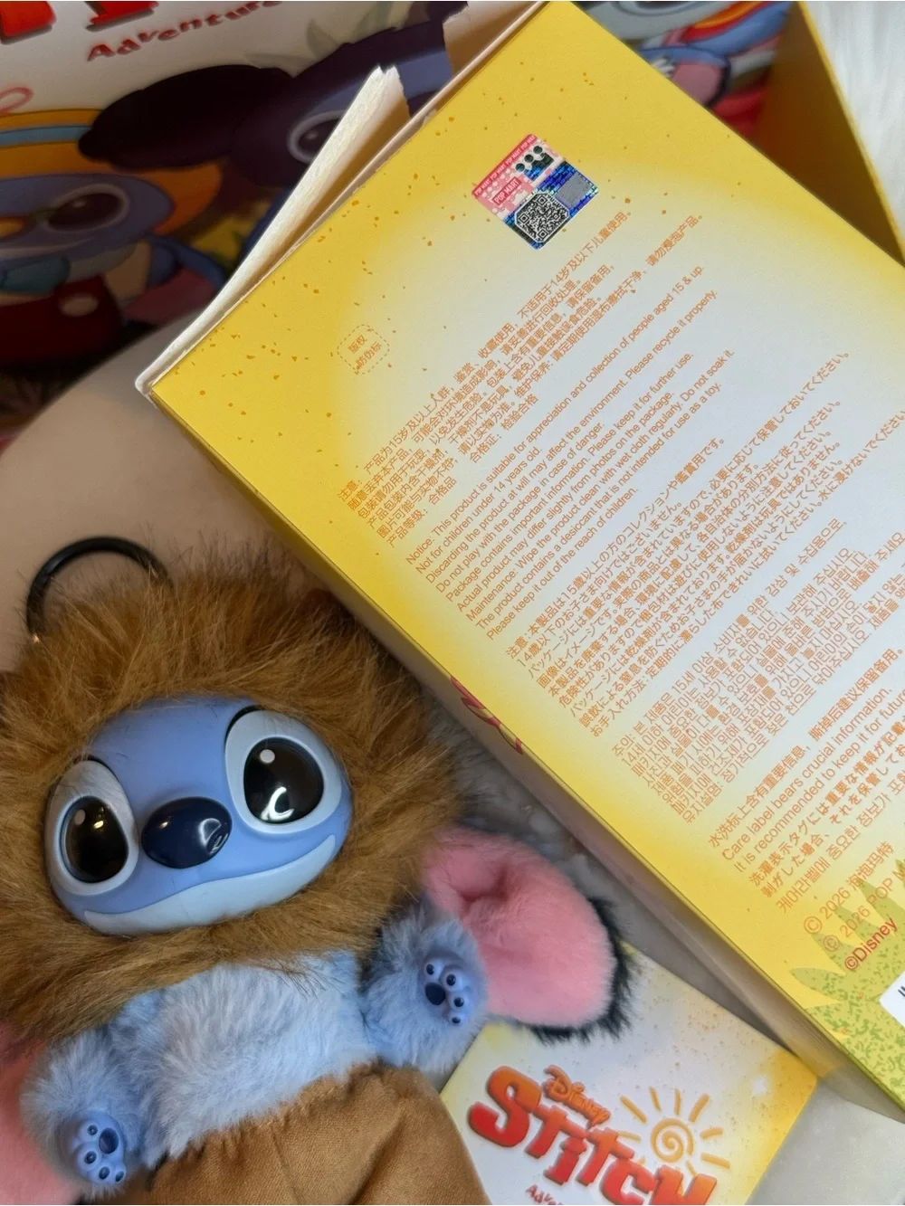 Disney Blue Stitch Plush with Brown Lion Mane and Tan Pants